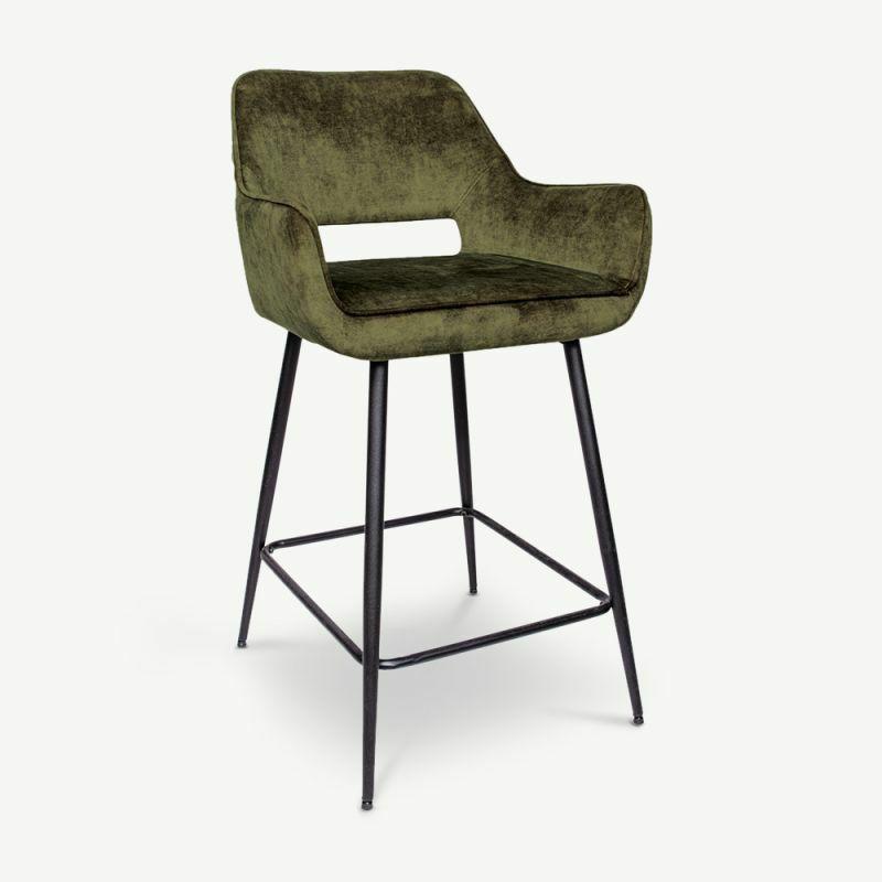 Kitchen Stools |  Celio Velvet Kitchen Stool, Green Kitchen Stools Green