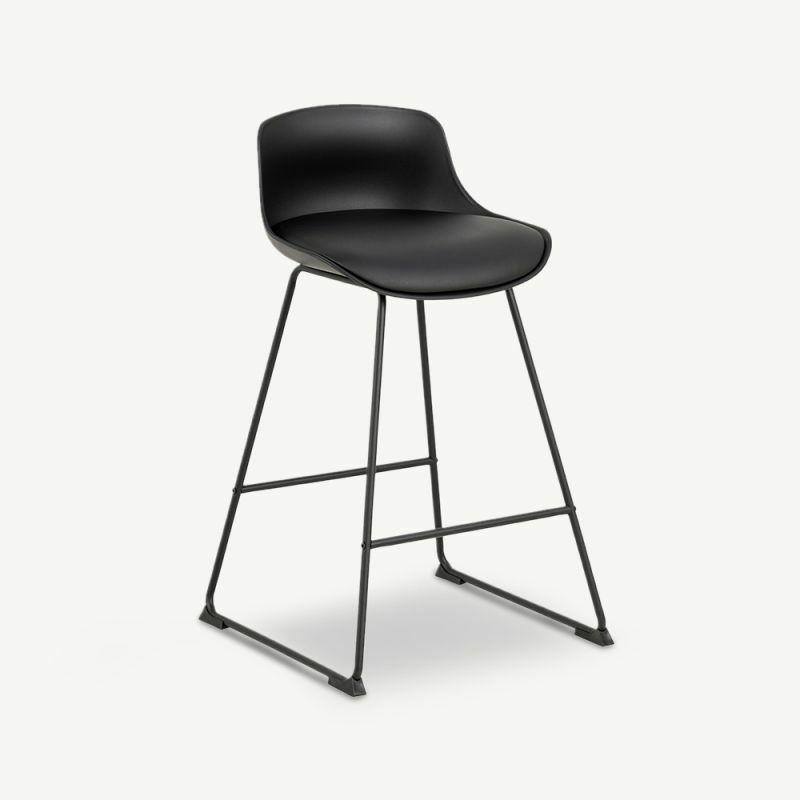 Kitchen Stools |  Ellis Steel Counterstool, Black PU leather Kitchen Stools Black