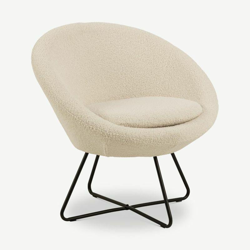 Lounge Chairs |  Fawn Lounge Chair, Cream Fabric & Steel legs Chairs Lounge Chairs