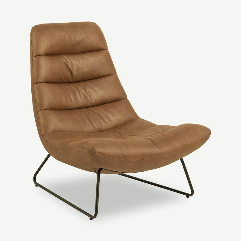 Lounge Chairs |  Kelly Lounge Chair, Brown PU-leather & Black legs Chairs Brown