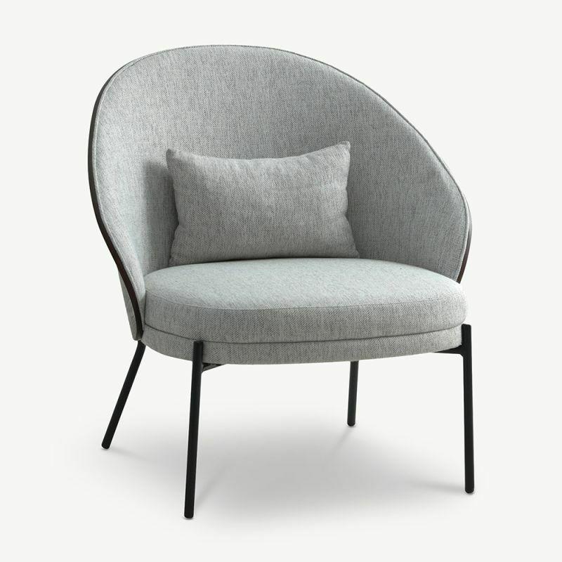 Lounge Chairs |  Tiletto Fabric Lounge Chair, Grey Chairs Light Grey