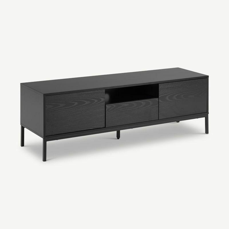 Media Units & TV Stands |  Dover TV Stand, Black Wood & Black drawers Media Units & TV Stands Black