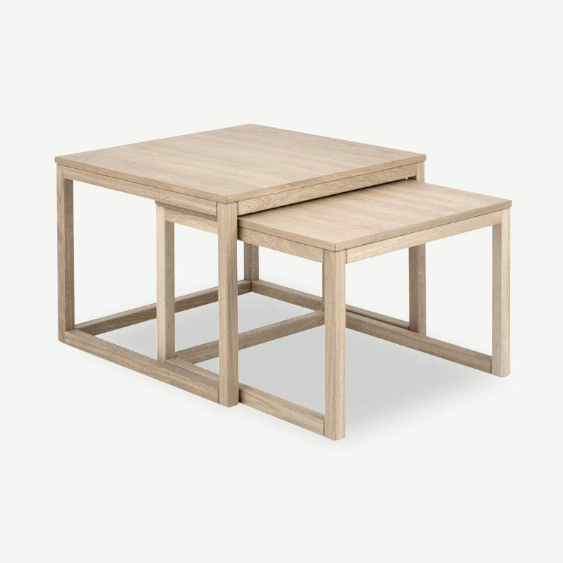 Nest of Tables |  Aida Set Of 2 Coffee Table, Oak Coffee Tables Coffee Tables