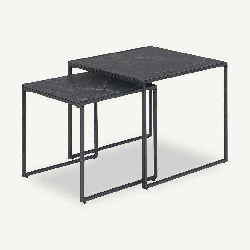 Nest of Tables |  Infinity Nest of Tables, Black Wood & Metal frame Nest of Tables Black