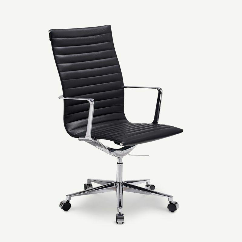 Office Chairs |  Akira Office Chair, Black Leather & Chrome Chairs Black