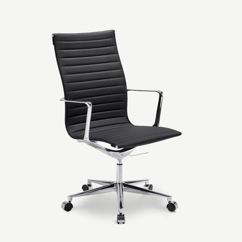 Office Chairs |  Akira Office Chair, Black PU-leather & Chrome Chairs Black