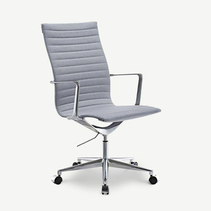 Office Chairs |  Akira Office Chair, Light Grey Fabric & Chrome Chairs Light Grey