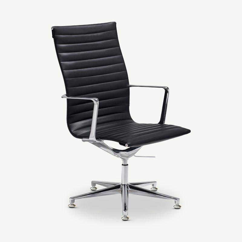 Office Chairs |  Ava Conference Chair, Black Leather & Chrome Chairs Black