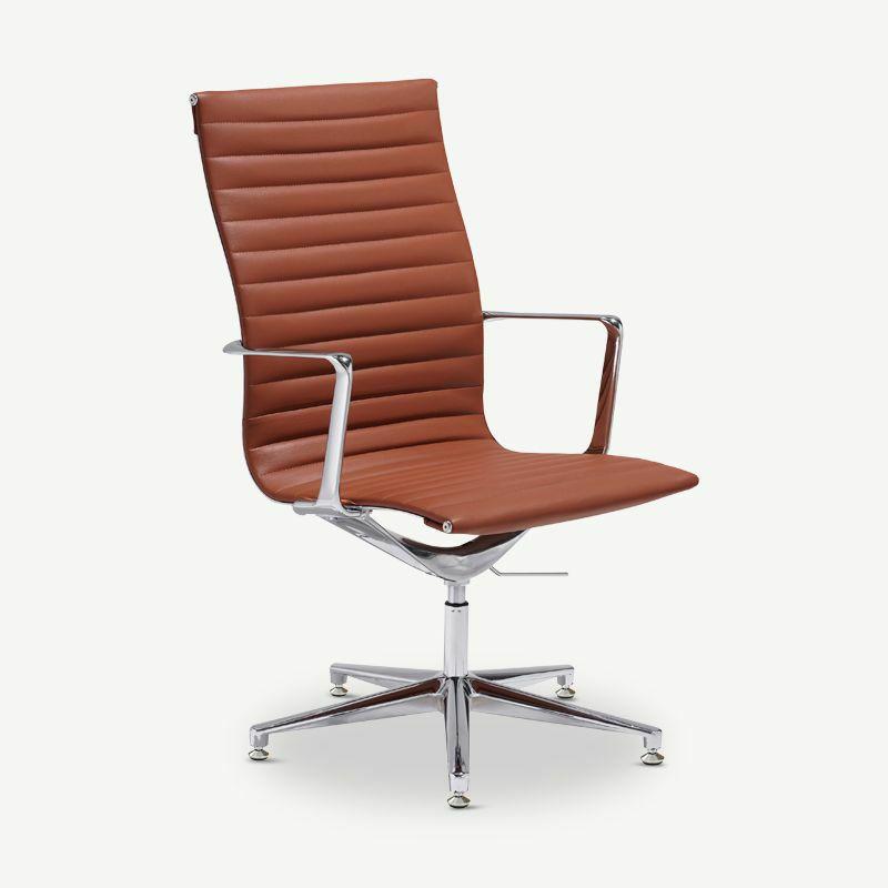 Office Chairs |  Ava Conference Chair, Cognac Leather & Chrome Chairs Cognac