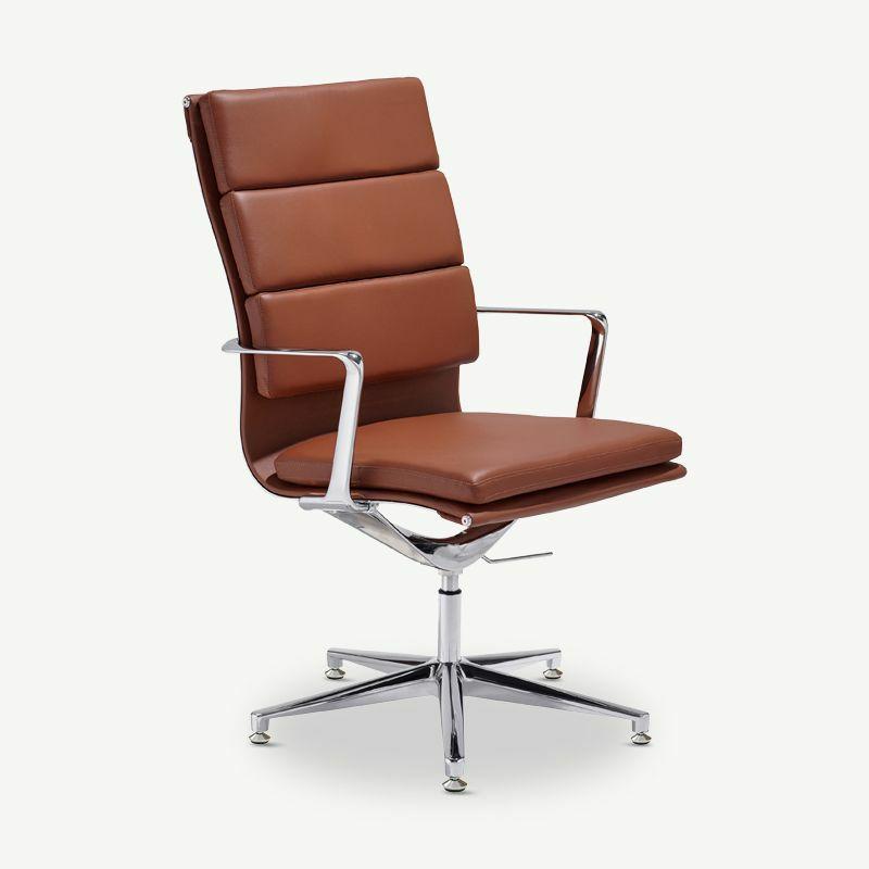 Office Chairs |  Levi Conference Chair, Cognac Leather & Chrome Chairs Cognac