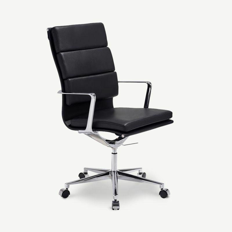 Office Chairs |  Maci Office Chair, Black Leather & Chrome Chairs Black