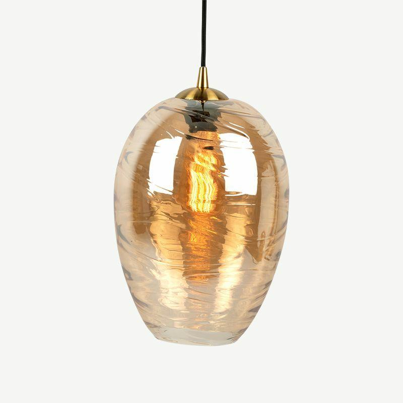 Pendant Lamps |  Glamour Cone Pendant Lamp, Brown Glass Lamps Brown