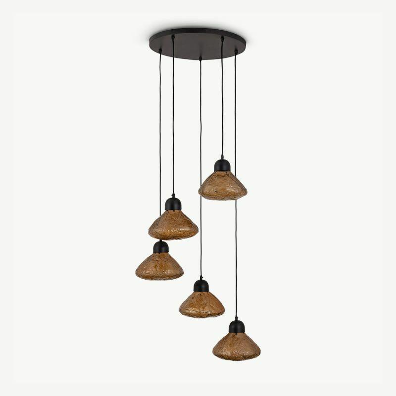 Pendant Lamps |  Nina Pendant Lamp, Brown Glass Lamps Brown