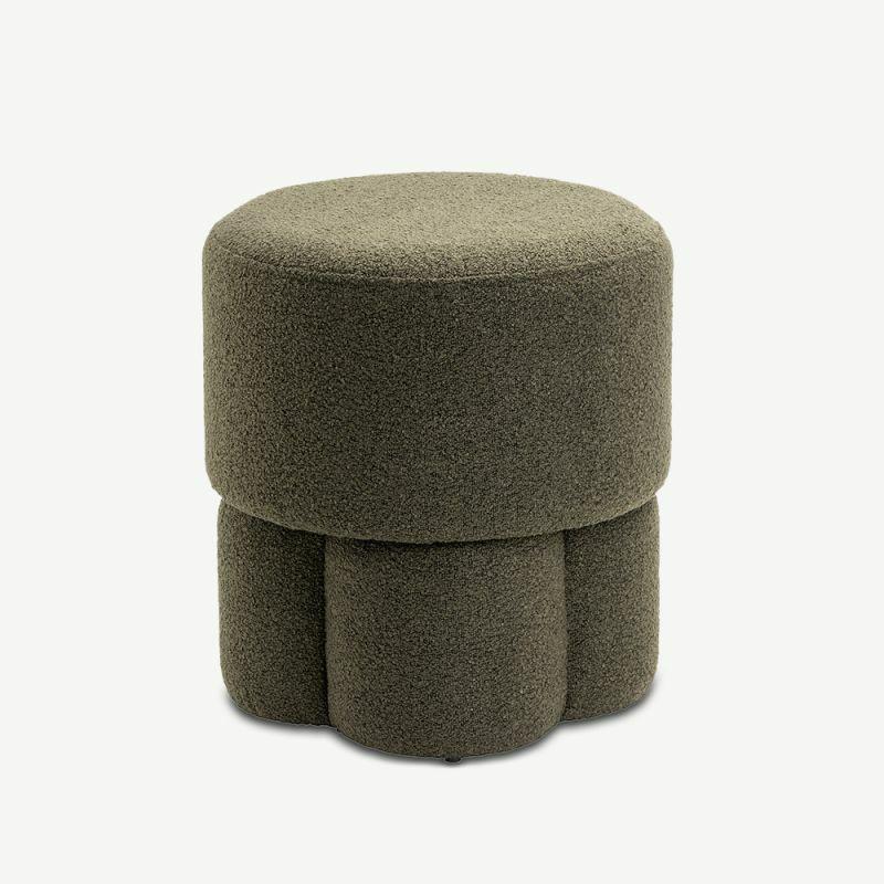 Pouffe |  Diana Bouclé Pouf, Green Pouffe Green