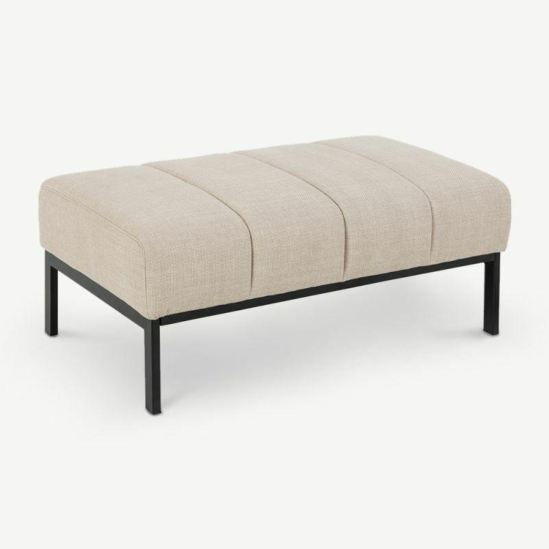 Pouffe |  Kingston Ottoman, Beige Fabric Footstools & Ottomans Beige