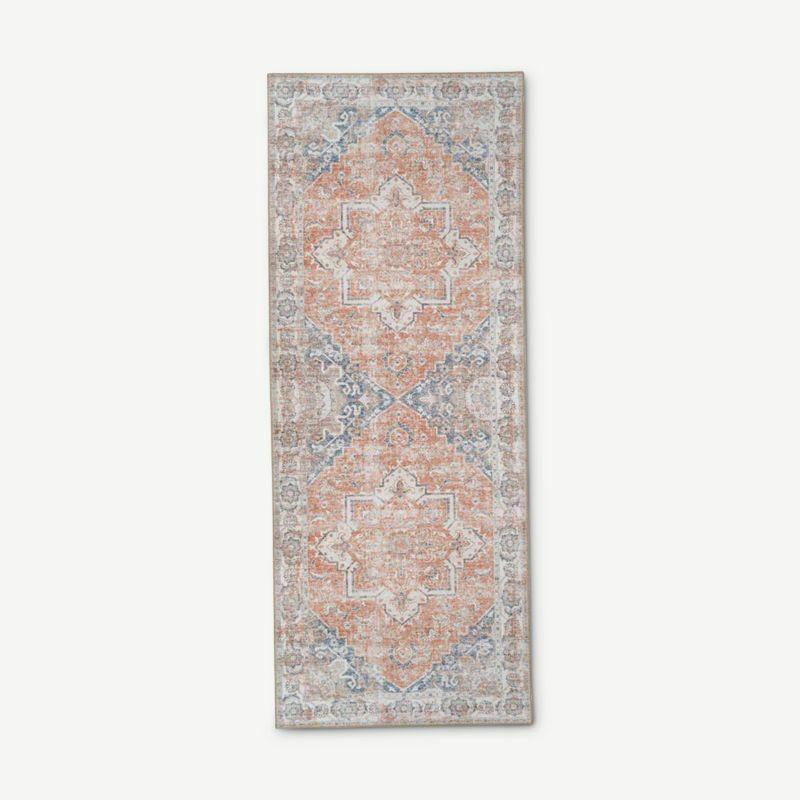 Rugs |  Cuba Hallway Runner, Orange & Blue, 80x200cm Rugs Orange