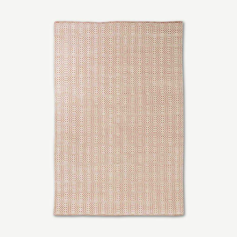 Rugs |  Ibisa Woven Rug, Dark Coral recycled plastic, 140x200cm Rugs Pink