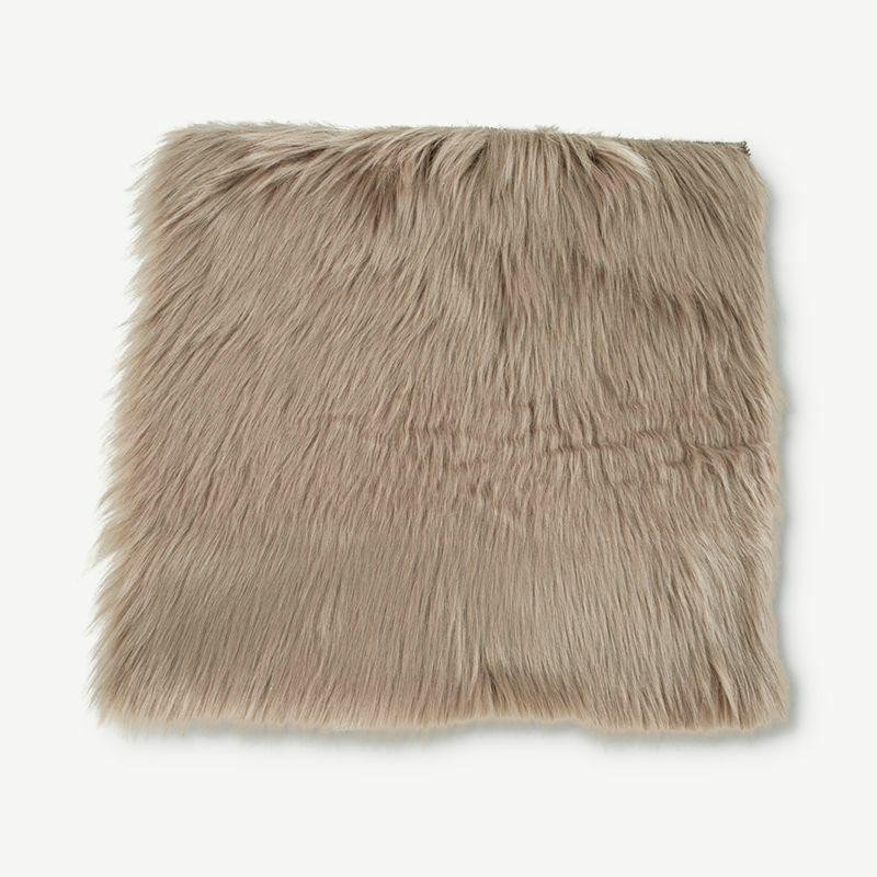 Rugs |  LASKI Square Artificial Lambskin Seat, Beige, 40x40cm Rugs Brown