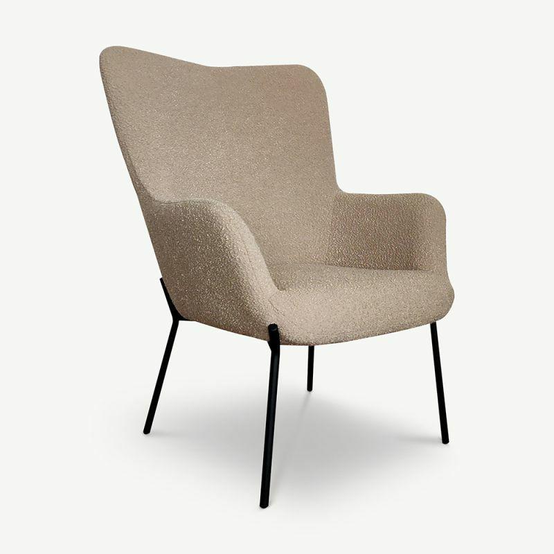 Scandinavian Chairs |  Dublin Boucle Lounge Chair, Dark Beige Boucle Chairs Boucle Chairs