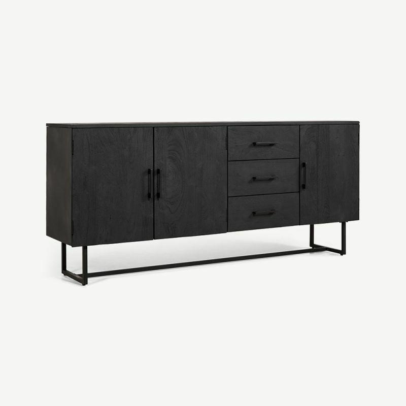 Sideboards |  Bruna Sideboard, Black Mango Wood Sideboards Black