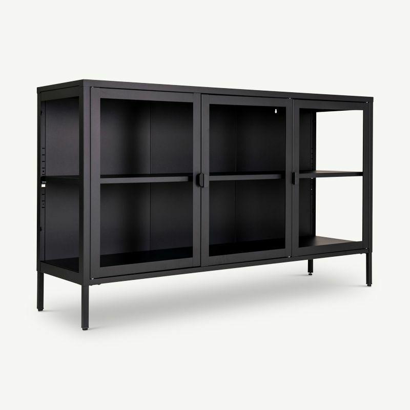 Sideboards |  Darwin Sideboard – Black Steel & Glass doors Sideboards Black