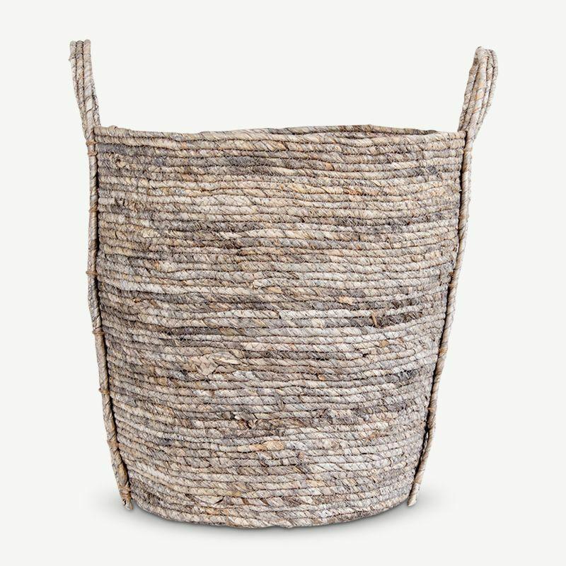 Storage Basket |  Gelso Round Basket, Natural Leaf Storage Natural