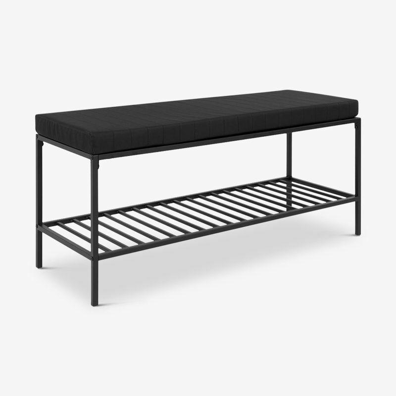 Storage Benches |  Mensa Bench, Black Cushion & Steel Storage Black