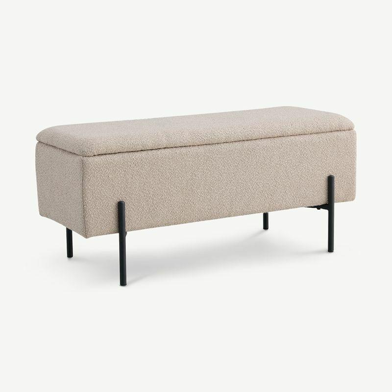 Storage Benches |  Watson Fabric Bench, Beige Storage Beige