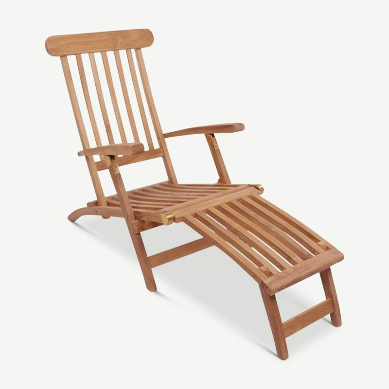 Sun Loungers |  Adam Deck Chair, Natural Teak Outdoor furniture Natural