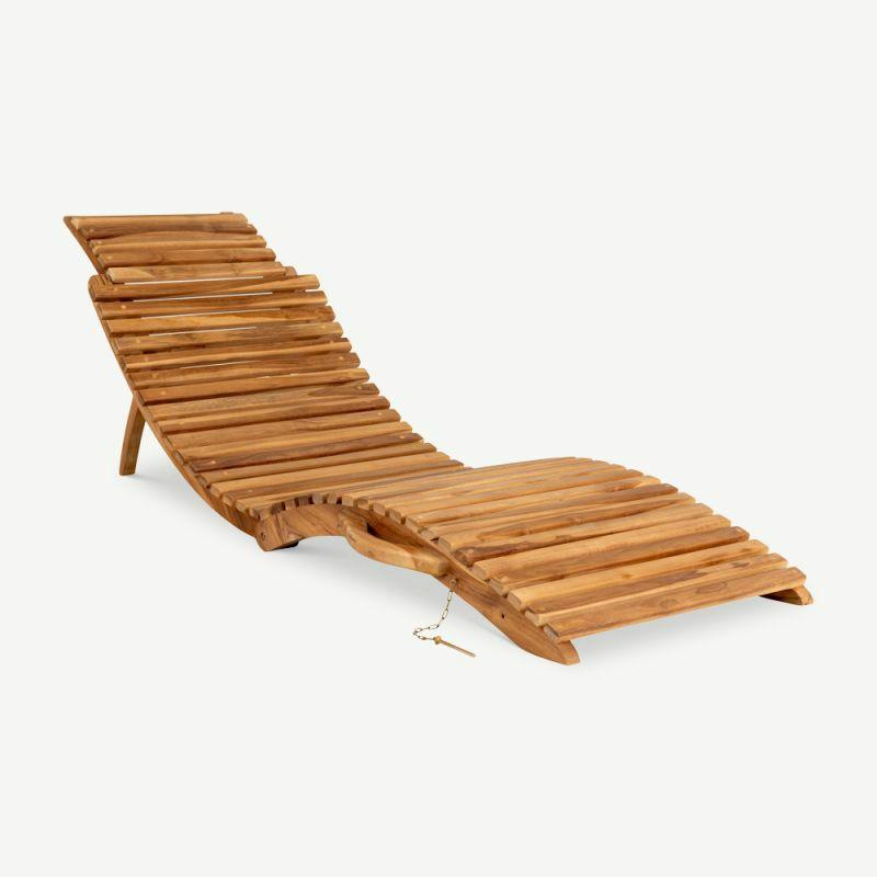 Sun Loungers |  Adelita Sunlounger, Natural Teak Outdoor furniture Natural