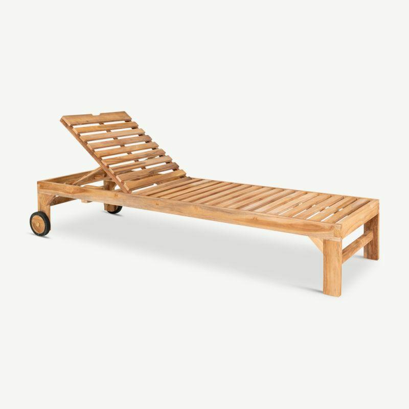 Sun Loungers |  Akosia Sunlounger, Natural Teak Outdoor furniture Natural