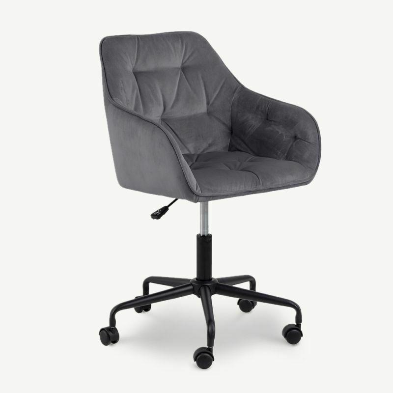 Swivel Chairs |  Brooke Executive Office Chair, Grey Velvet Chairs Grey