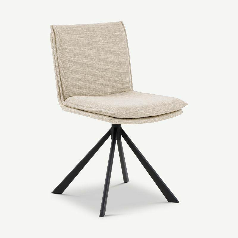 Swivel Chairs |  Giada Swivel Dining Chair, Beige Fabric Chairs Beige