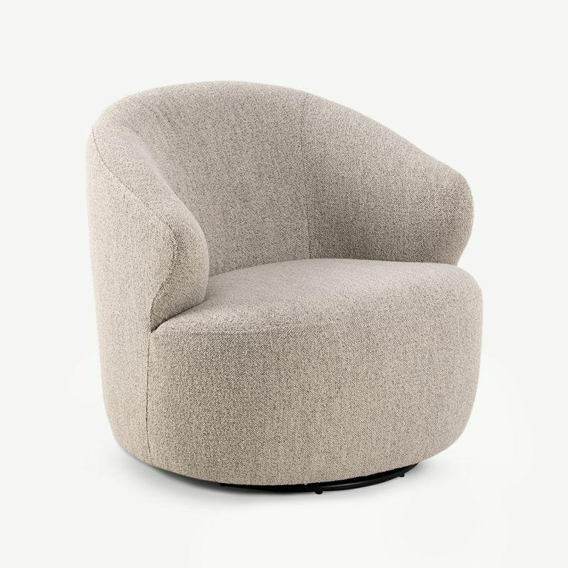 Swivel Chairs |  Gianna Swivel Armchair, Beige Fabric Armchairs Armchairs