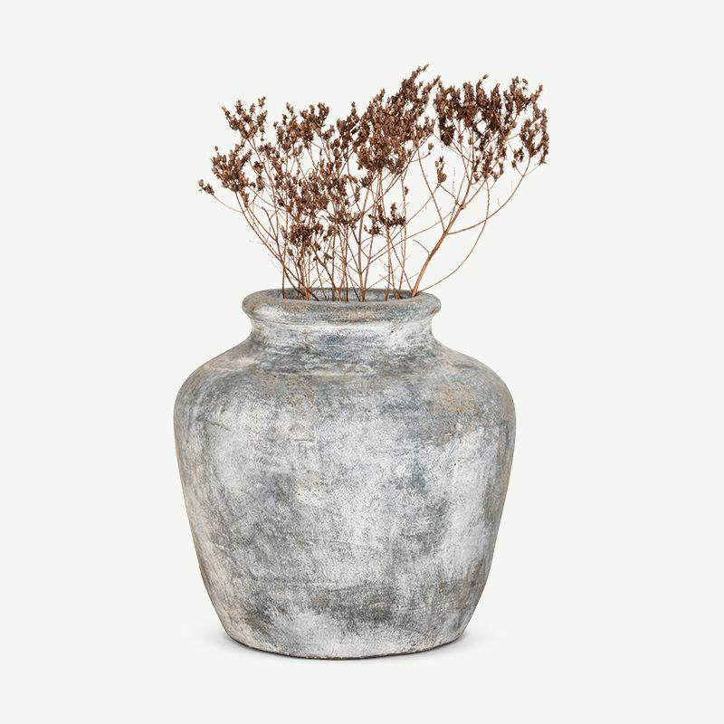 Vases |  Patras Decorative Vase, Antique Light Grey Décor Grey