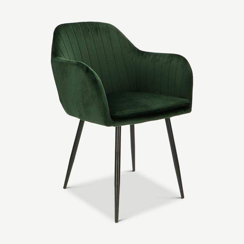 Velvet Chairs |  Brando Dining Chair, Green Velvet & Black legs Chairs Dining Chairs