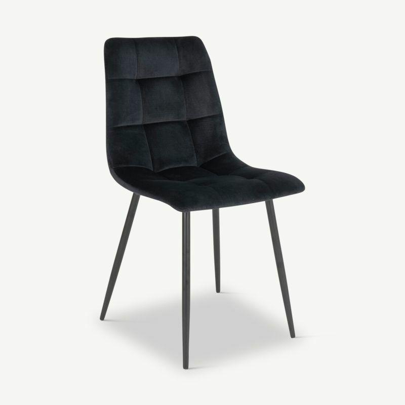 Velvet Chairs |  England Dining Chair, Black Velvet & black legs Chairs Black