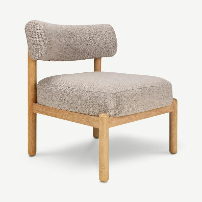 Wooden Chairs |  Devon Wooden Accent Chair, Beige Fabric Chairs Beige