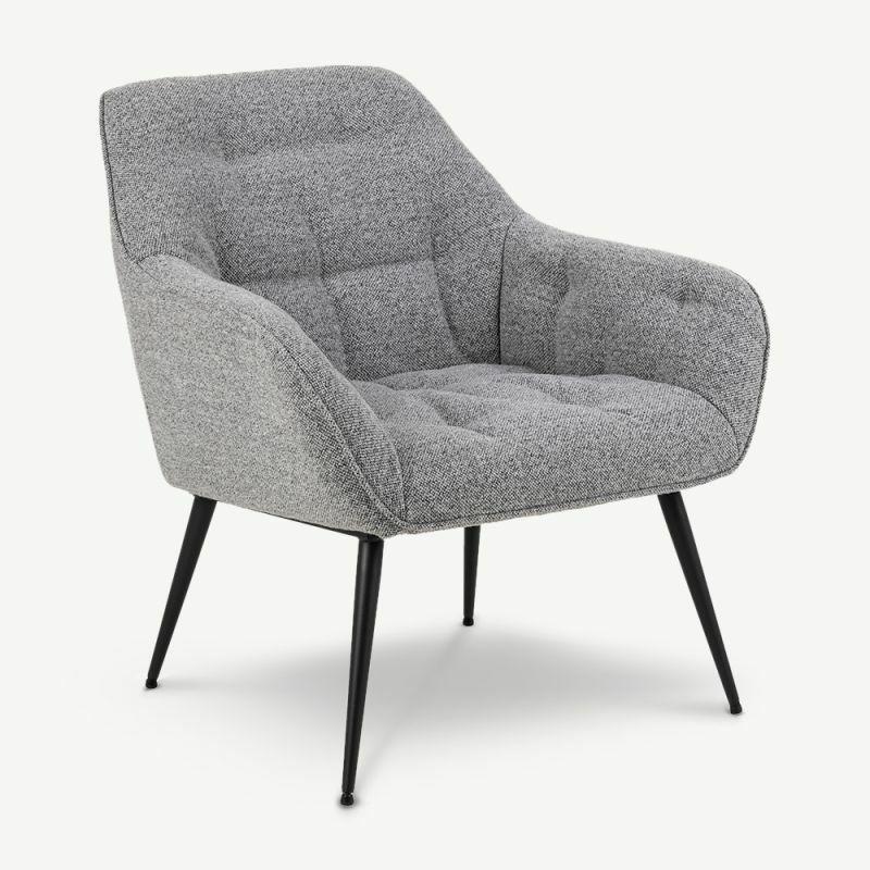 Armchairs |  Brooke Armchair, Grey Fabric Armchairs Armchairs