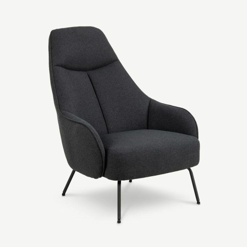 Armchairs |  Lilou Fabric Armchair, Dark Blue Chairs Armchairs