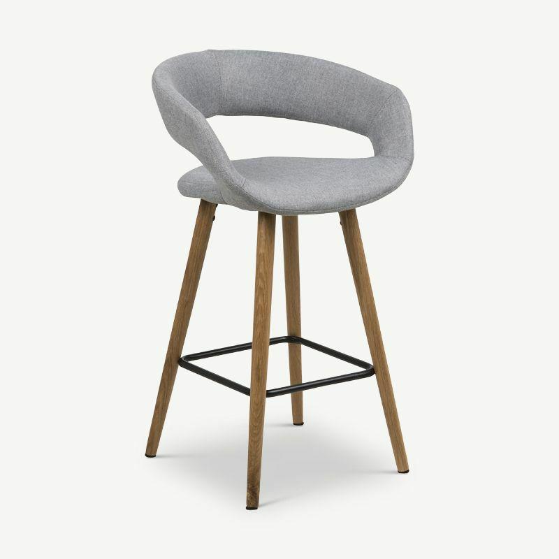 Bar Stools |  Grace Counter Stool, Grey Fabric & Oak legs Bar Stools Bar Stools