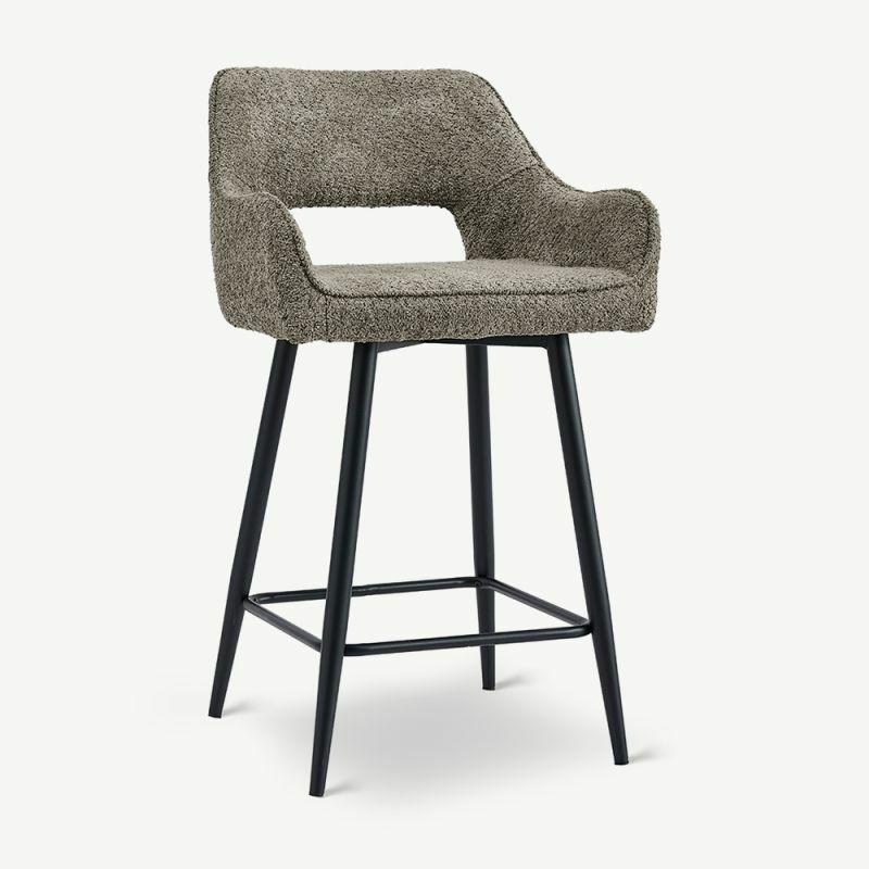 Bar Stools |  Maite Bar Stool, Taupe Fabric Bar Stools Bar Stools