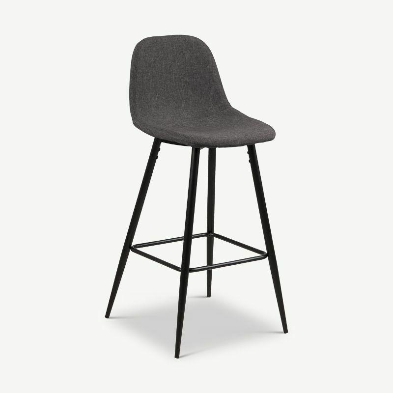 Bar Stools |  Noel Counterstool, Grey Fabric & Black Steel Bar Stools Bar Stools