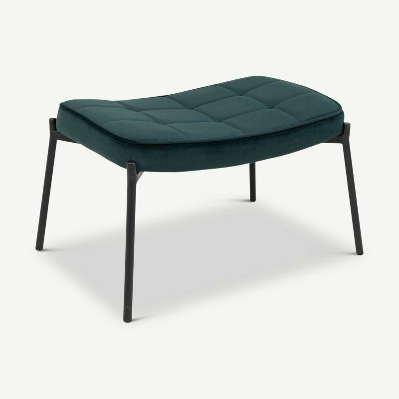 Footstools & Ottomans |  Dublin Footrest, Green Velvet & Black Footstools & Ottomans Footstools & Ottomans