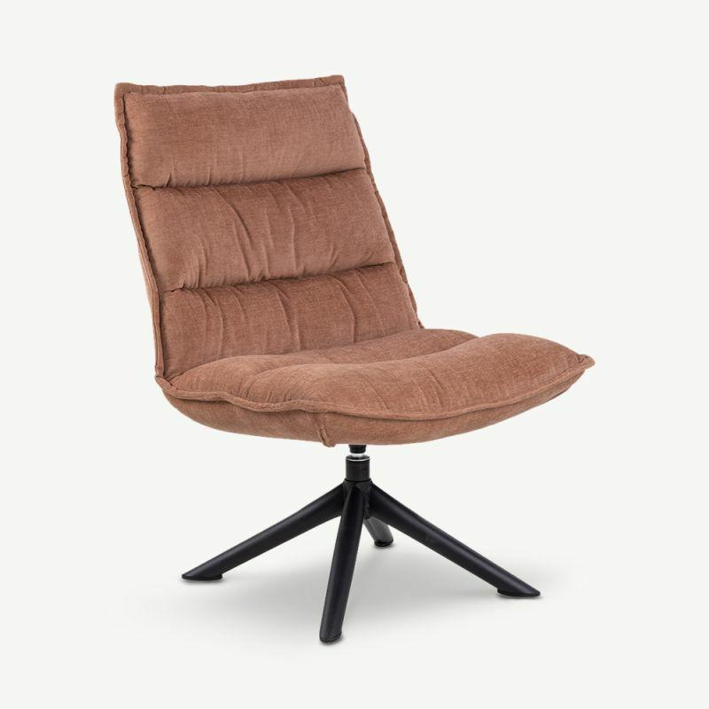 Lounge Chairs |  America Swivel Lounge Chair, Brown Fabric Chairs Brown