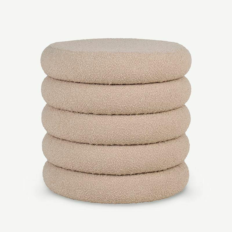 Storage Footstools |  Oliver Storage Pouffe, Beige Bouclé Storage Beige