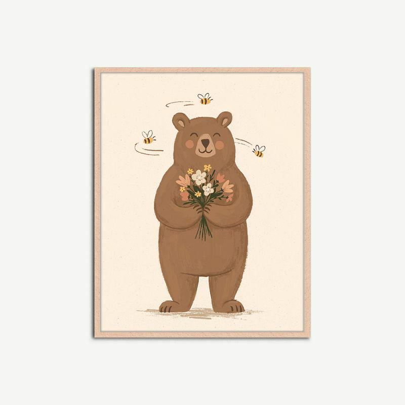 Artwork |  Cheerful Bear Wall Art, Framed Artwork Artwork