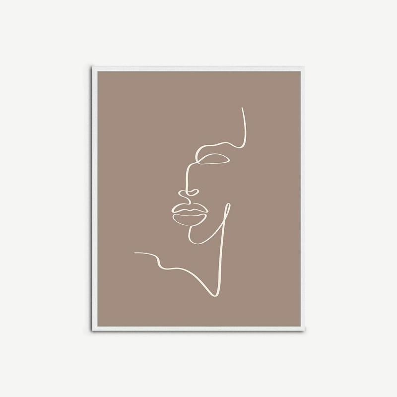 Artwork |  Minimal Line Face Wall Art, Framed Artwork Artwork