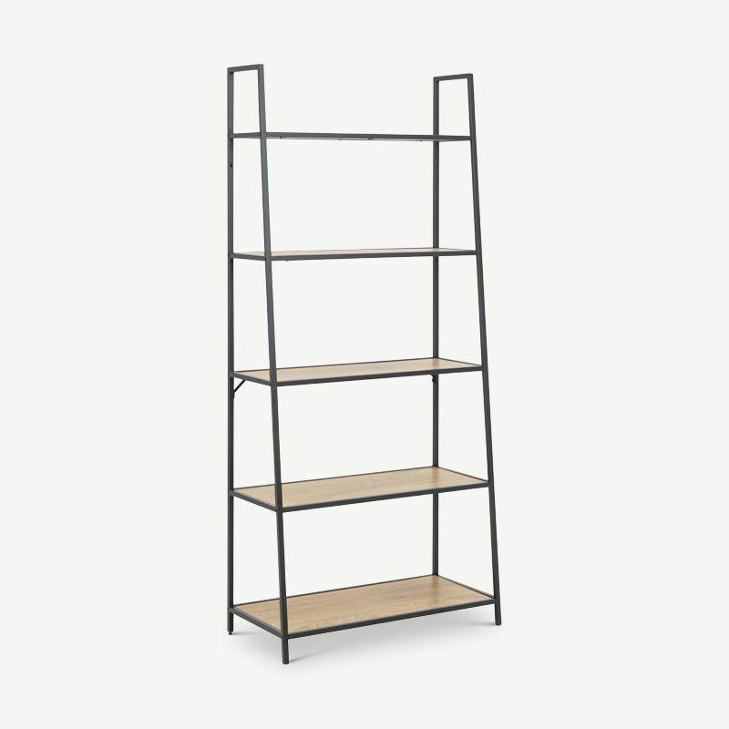 Bookcases & Shelving Units |  Dover Bookcase, Black Steel & 5 Oak shelves Bookcases & Shelving Units Bookcases & Shelving Units