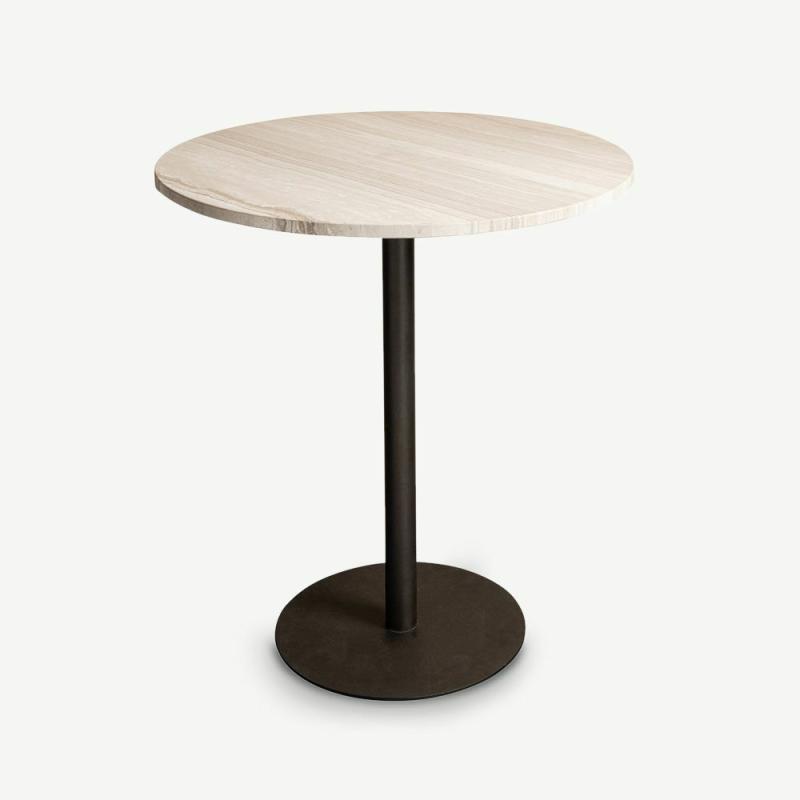 Café Tables |  Elza Round Bistro Table, White Marble Café Tables Café Tables